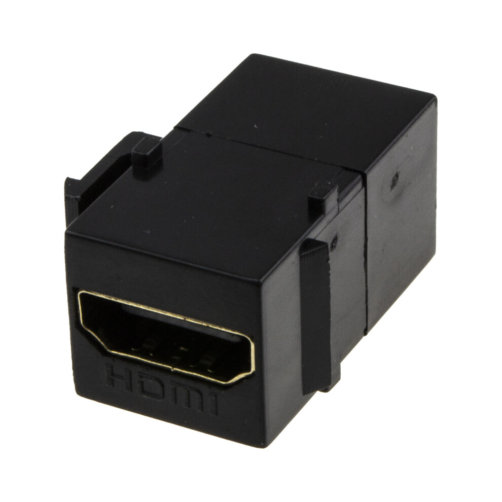 Kenable Hdmi Panel Mount Snap-In Load Bar Keystone Module Through Coupler Black