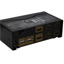 kenable 2 Port DUAL SCREEN HDMI 2.0 KVM Switcher Box 4K 60Hz with Cables Remote Control