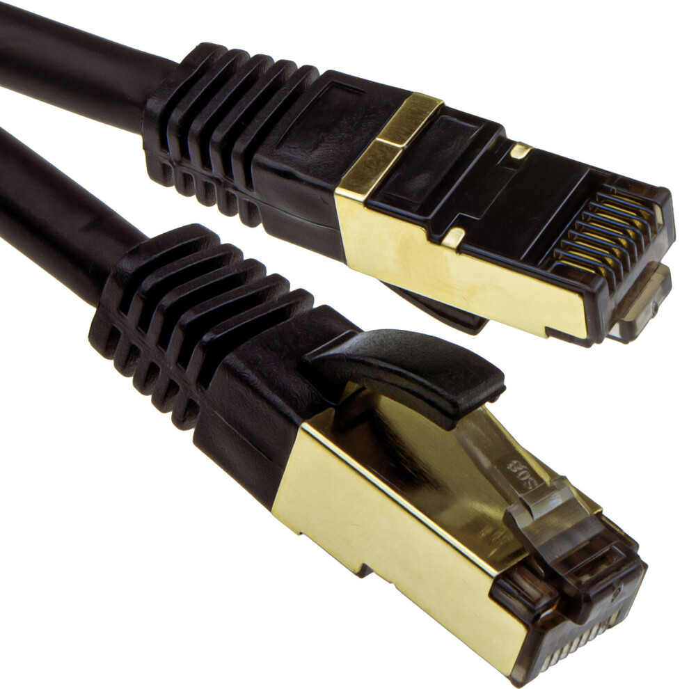 Cat8.1 Ethernet Cable Rj45 Sftp Shielded 2000Mhz High Speed 40Gbps 2M Black 5054338109664