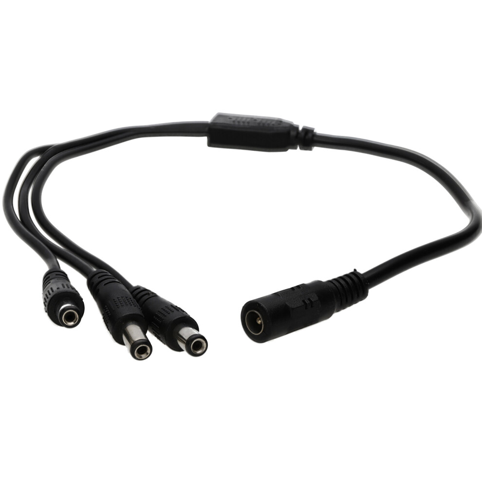 Kenable Dc Power Splitter 3 Way Adapter 2.1Mm Cctv 12V Psu To 3 Led/Camera Cable