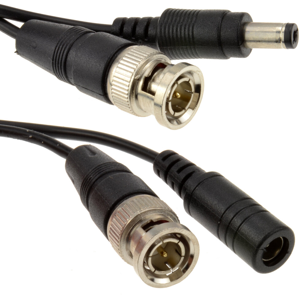 kenable CCTV BNC Plugs & DC 2.1 x 5.5mm Camera Power Shotgun Cable 18m