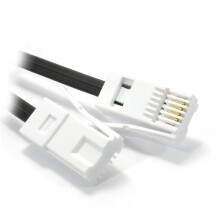 kenable BT 4-Wire 431A Plug to 4-Wire Male Plug Telephone Cable Lead 2m Black - Gold Contacts - 7633