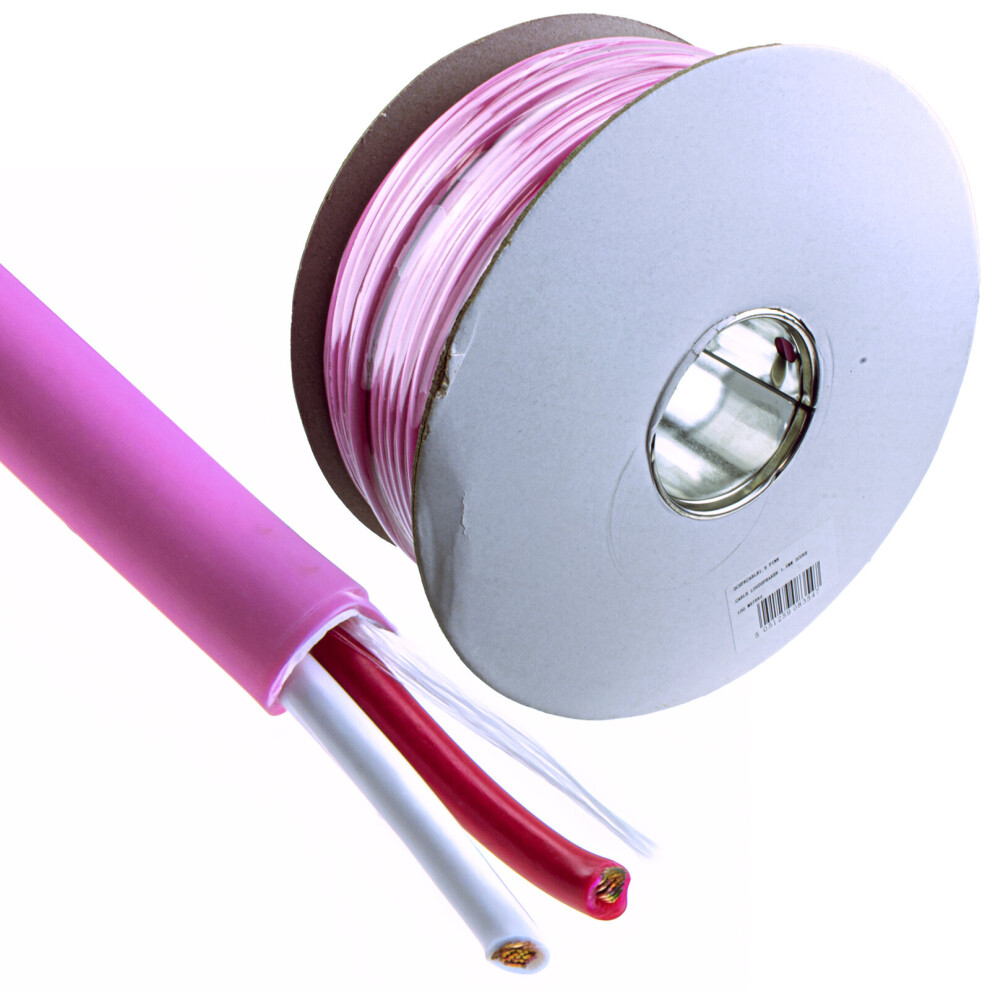 Kenable 2 Core 1.5Mm2 Lszh Low Smoke Zero Halogen Copper Loud Speaker Cable 100M Pink 5054338109619