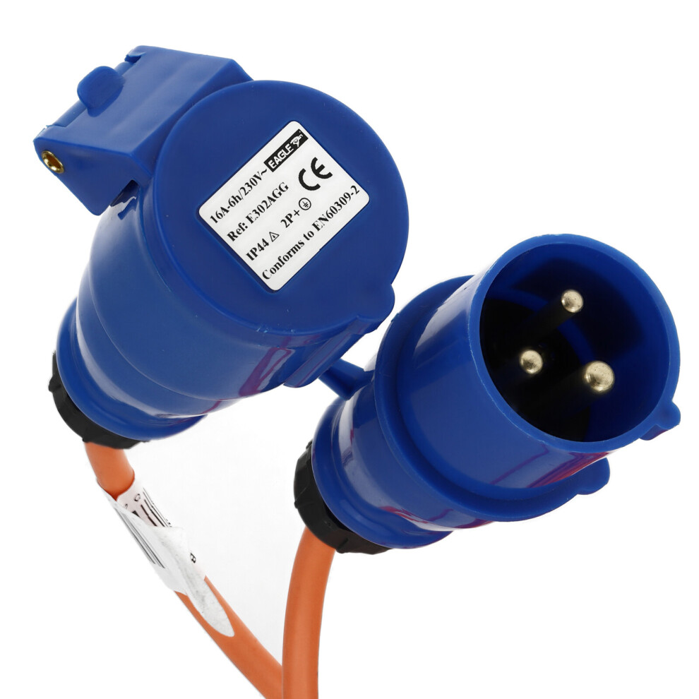 Kenable Caravan/Motorhome 3-Pin Electric Hookup Cable 5M, 16A, 1.5Mm2, Orange - 11227 5054338112275