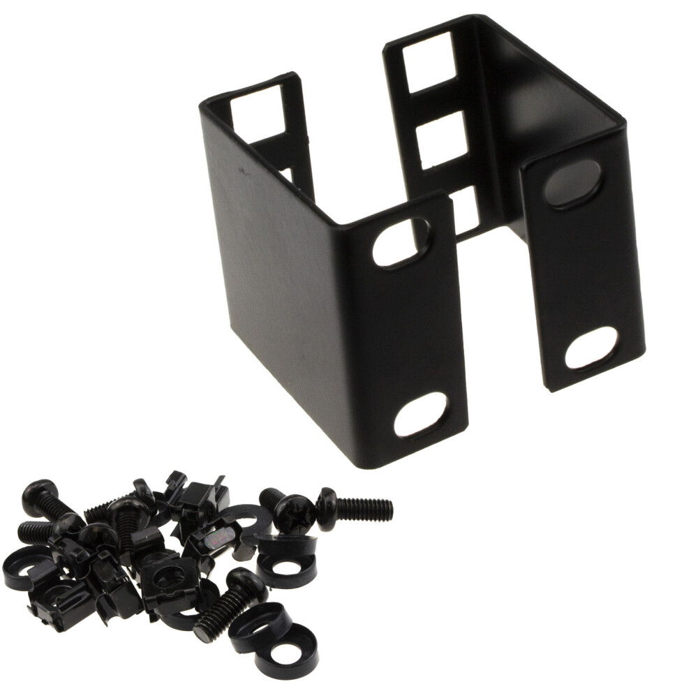 kenable 1U Rack Mount Data Cabinet Recessing Bracket with Cage Nuts 50mm Deep
