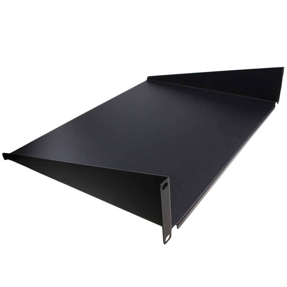 kenable Fixed Cantilever Shelf 2U 350mm Deep Black 19 inch Data Cabinet Rack