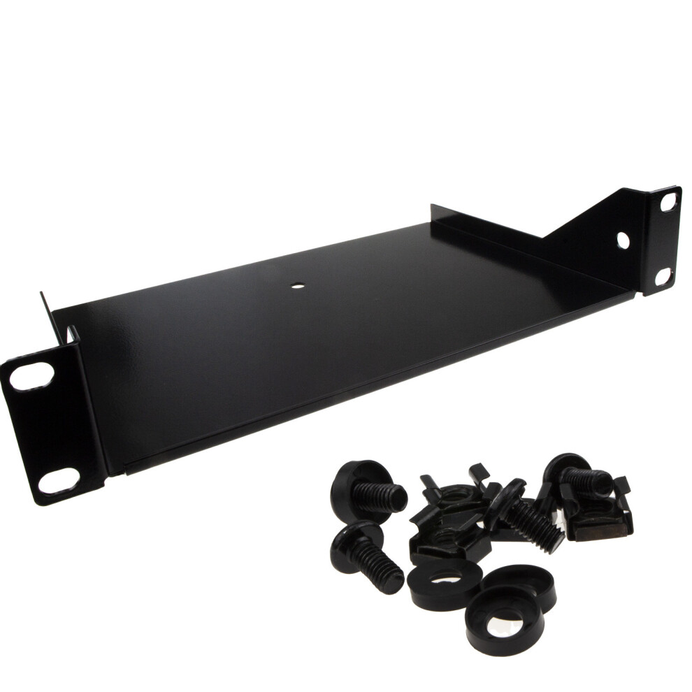 kenable Mini Fixed Cantilever Shelf 1U 150mm Deep Black for 10 inch Data Cabinet Rack