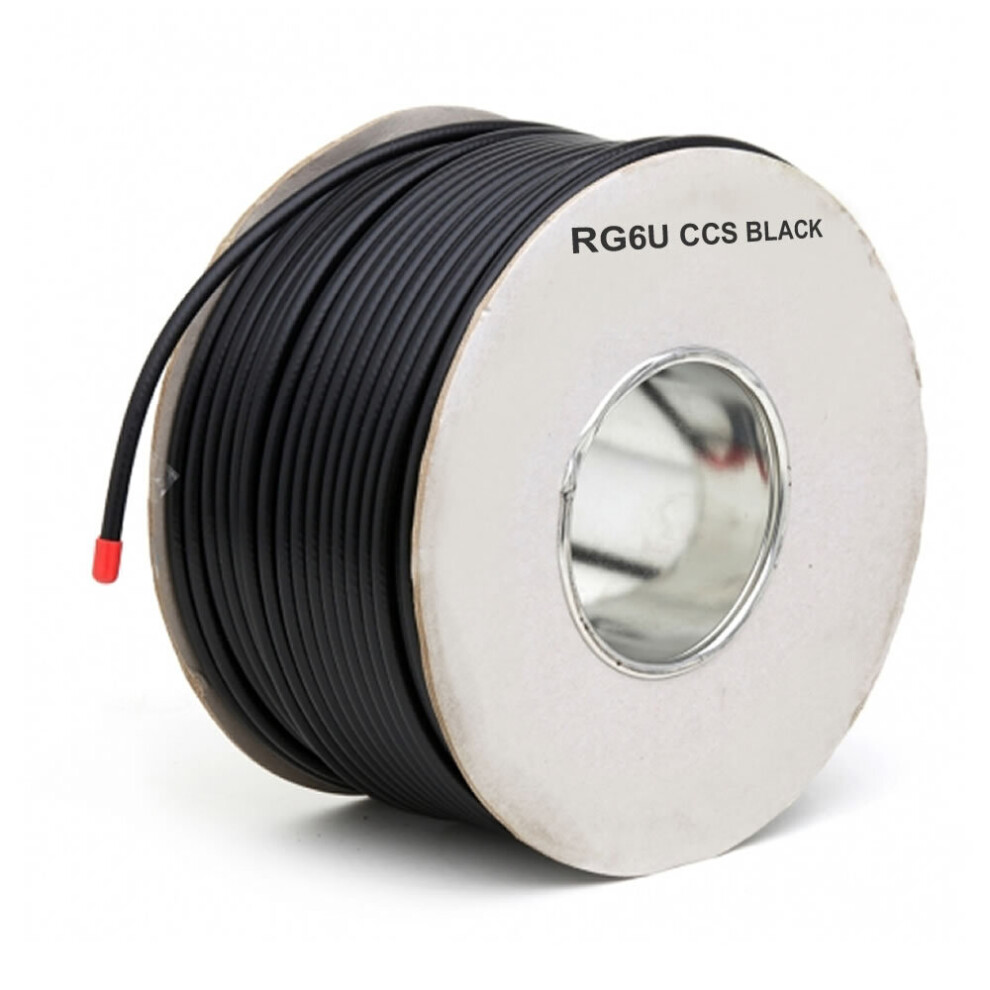 kenable 75 Ohms RG6U Coaxial Sky Satellite Cable Reel 100m Lead Black