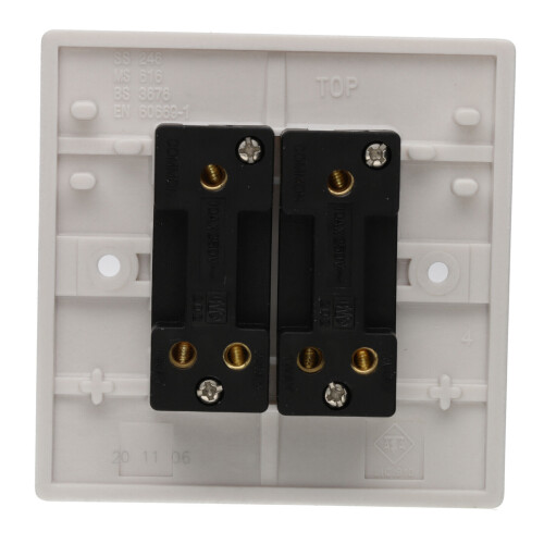 kenable kenable 2 Gang 2 Way 10A Double Light Switch Rounded Faceplate White 1