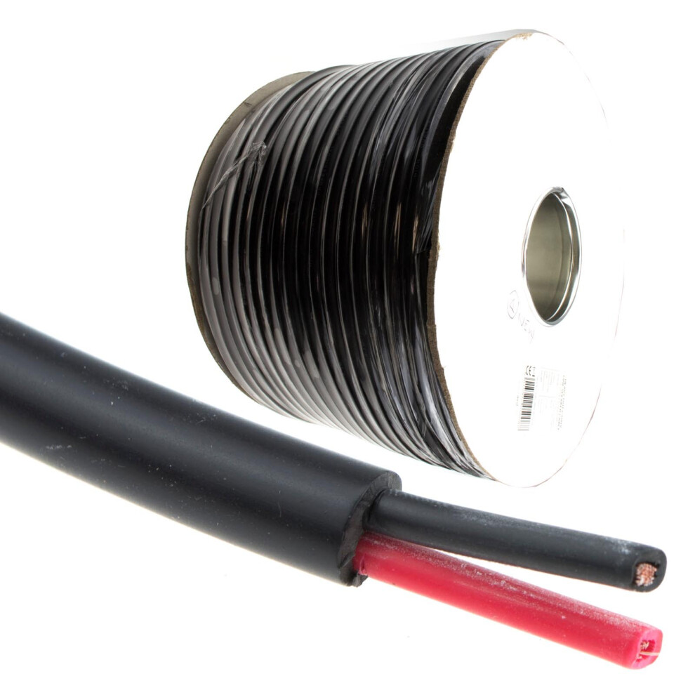 Kenable 100V Heavy Duty 2 Core Speaker Cable 2X79x0.18mm 25A 100M Black