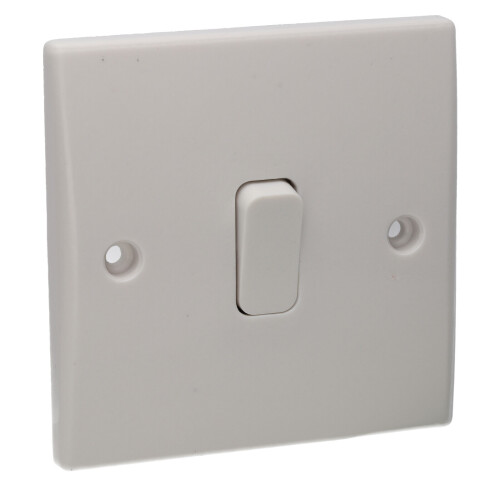 kenable kenable 1 Gang 2 Way 10A Single Light Switch Rounded Faceplate White