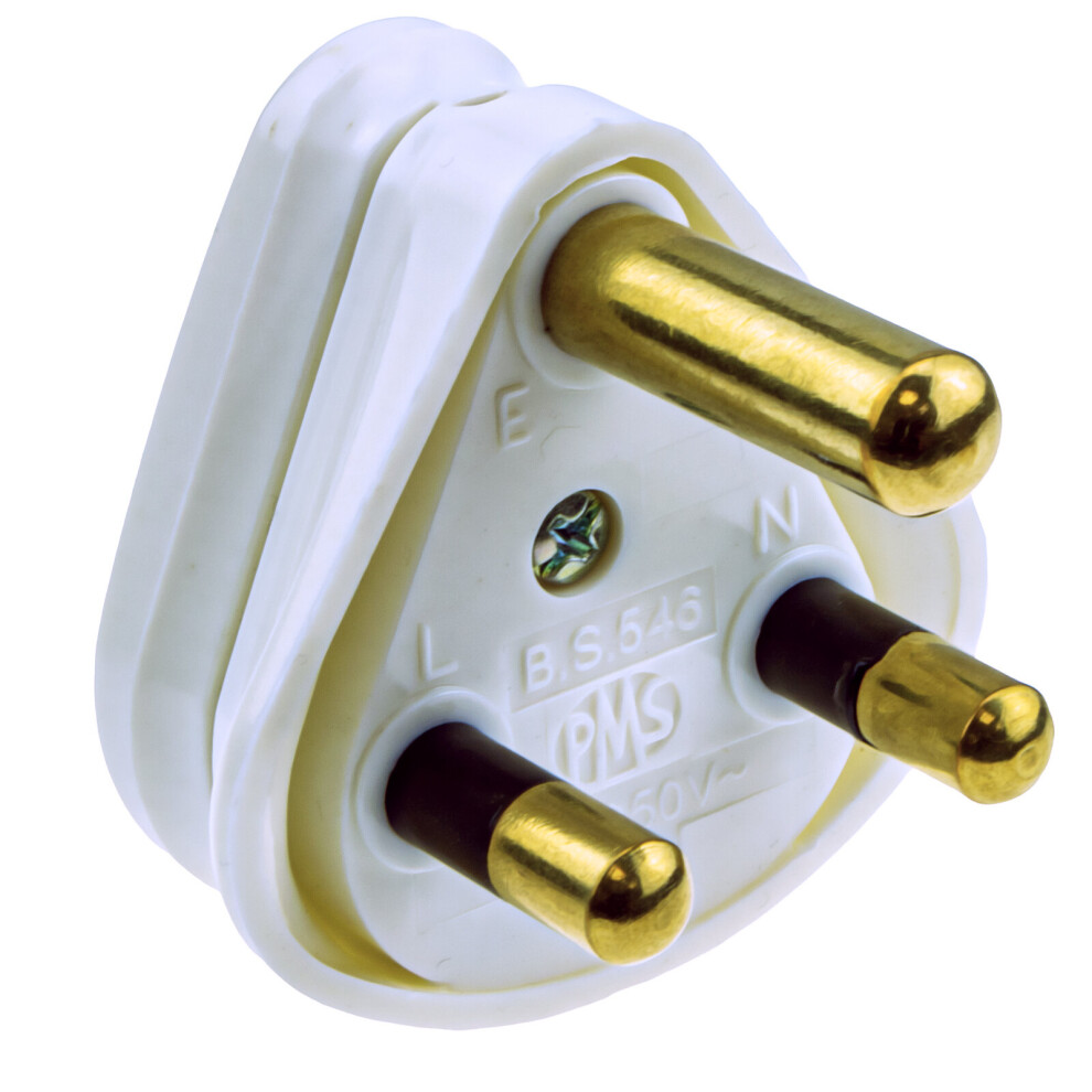 kenable 3 ROUND PIN Power Plug for Industrial 15A Sockets Unfused BS546 White