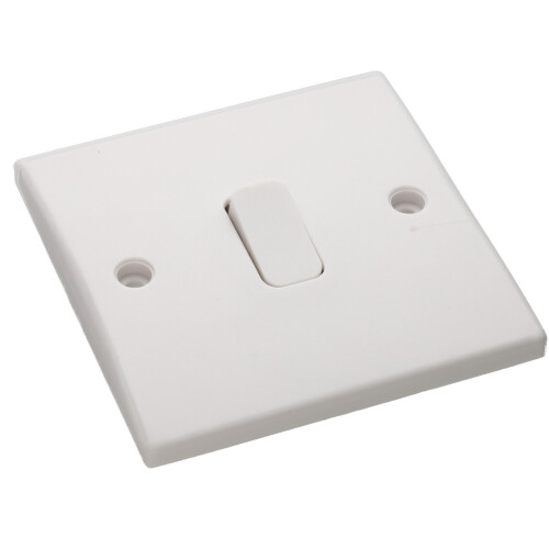 kenable kenable 1 Gang 2 Way 10A Single Light Switch Rounded Faceplate White 2