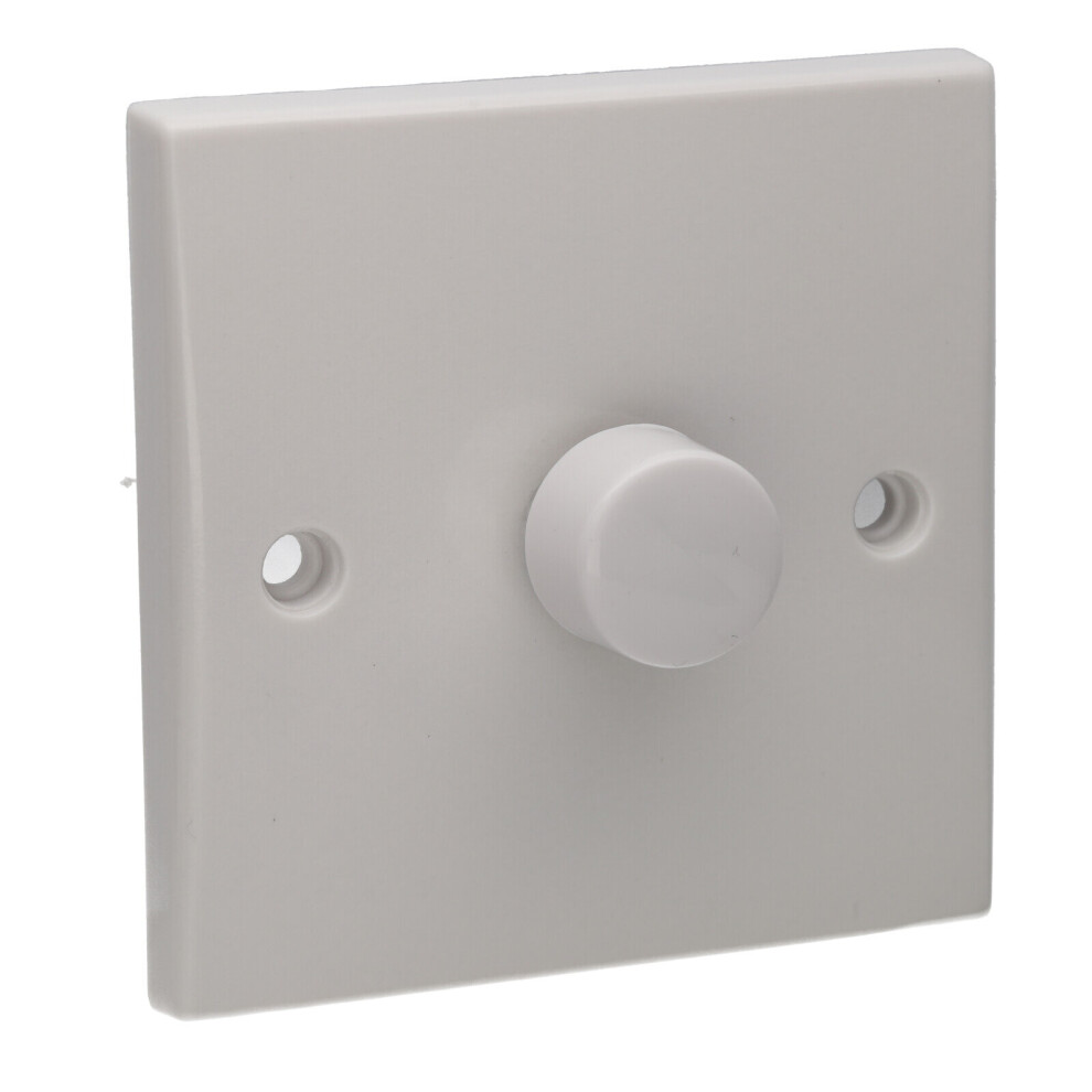kenable 1 Gang 1 Way LED Dimmer LED Light Switch Rounded Faceplate White
