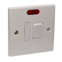 kenable Switched Fused Spur Double Pole 13A Rounded Faceplate White