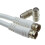 kenable kenable TWIN Satellite Moulded F Type Plug to Socket RG6 Extension Cable  3m White 4