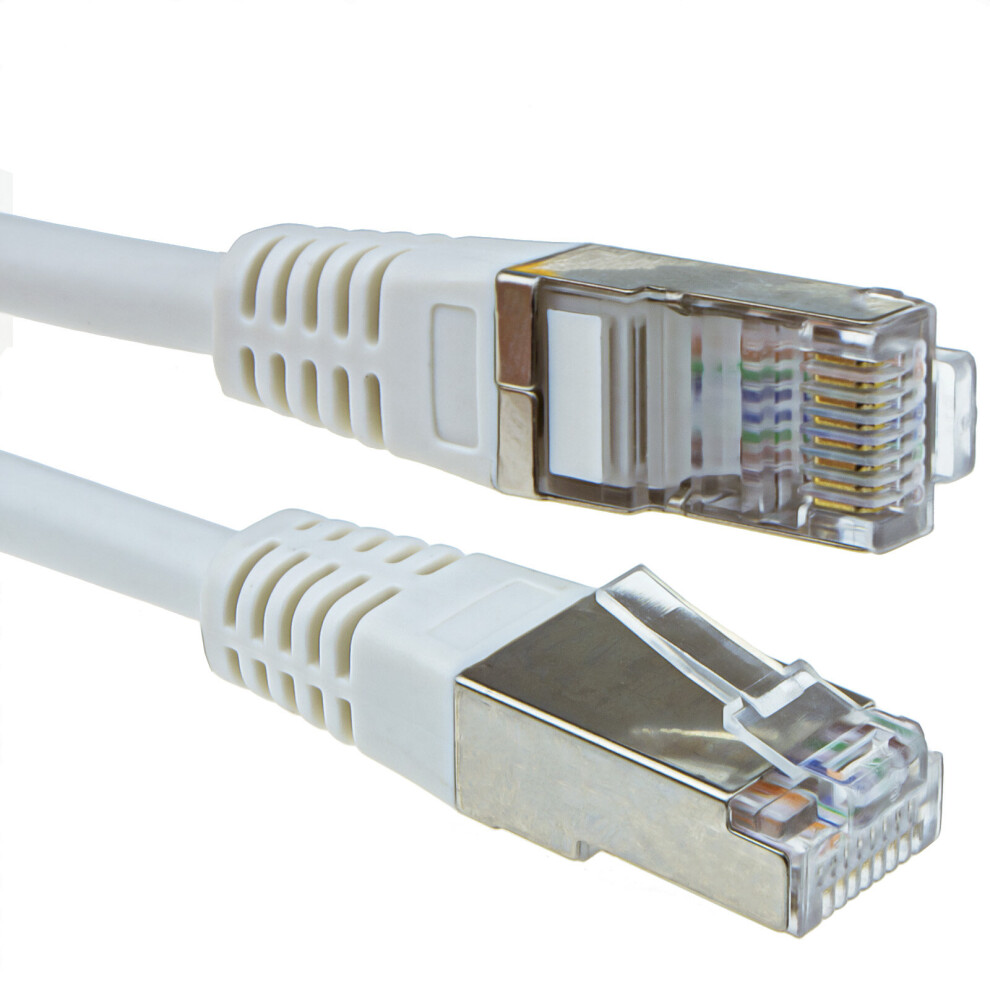 kenable Shielded FTP Network Ethernet RJ45 Cat5E CCA PATCH 26AWG Cable  0.5m 50cm White