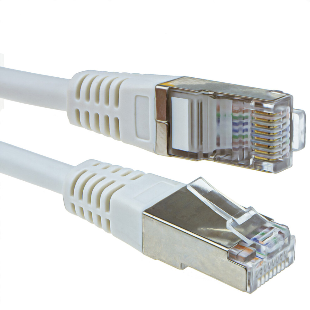 kenable Shielded FTP Network Ethernet RJ45 Cat5E CCA PATCH 26AWG Cable  0.25m 25cm White