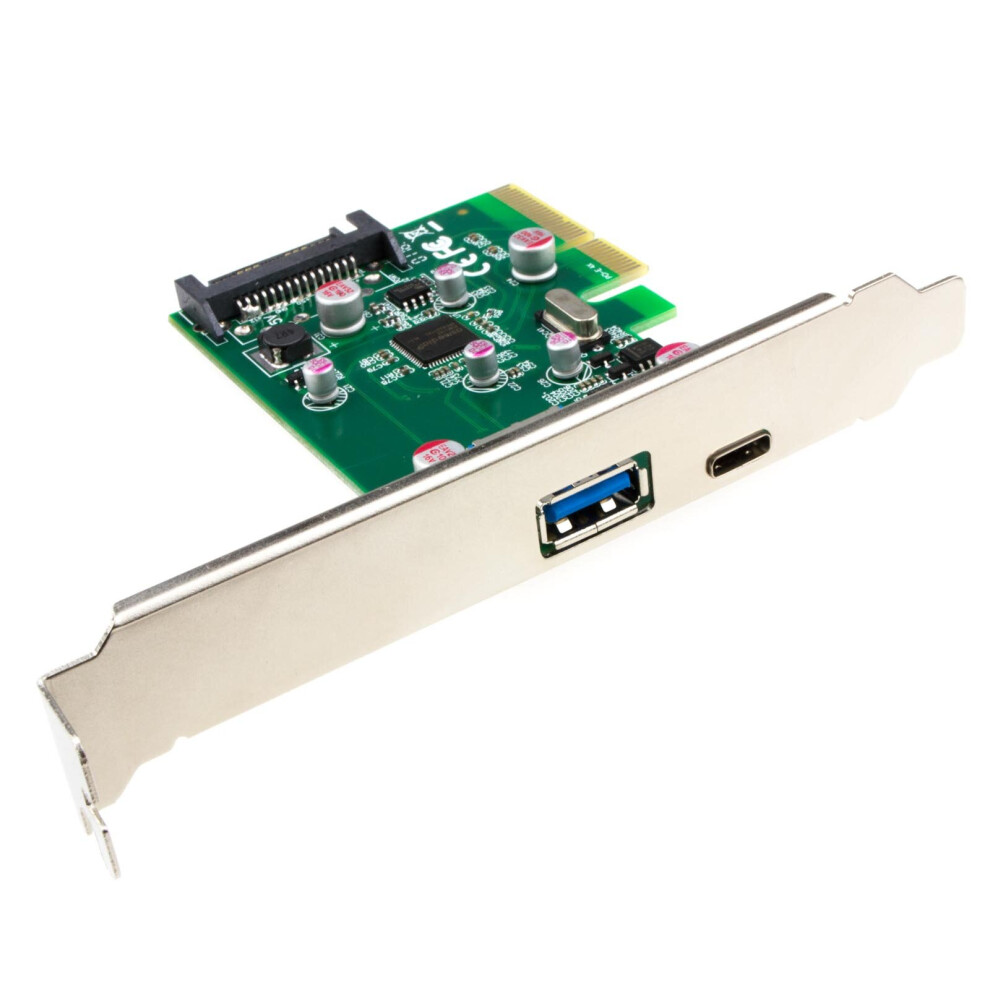 Kenable Pci Express Usb 3.0 Card Type C & Usb A Female Socket With Low Profile Bracket