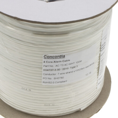 kenable kenable 4 Core CCA Signal Cable for Alarm or Intercom Systems 100m White 2