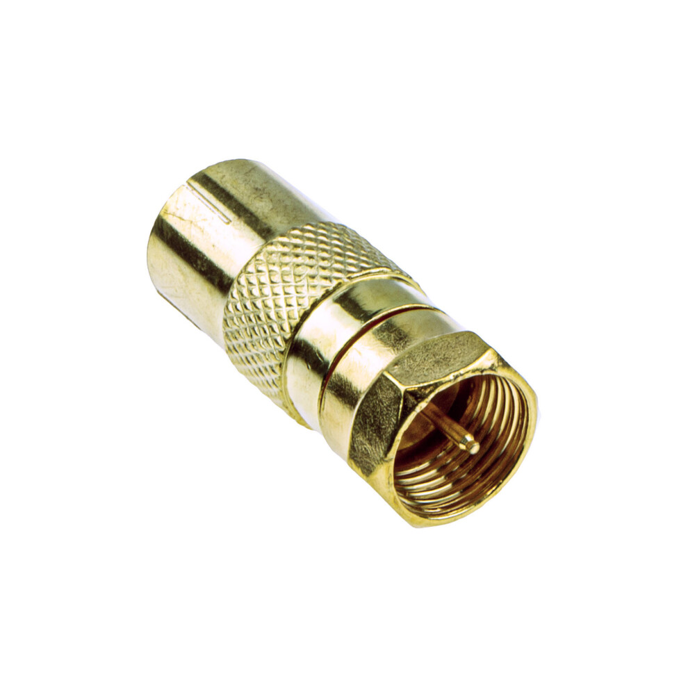 kenable RF Female Socket to F Type Screw Male Plug Adapter Converter GOLD