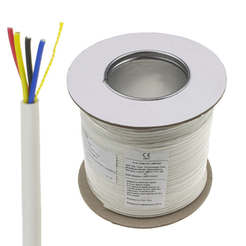 kenable kenable 4 Core CCA Signal Cable for Alarm or Intercom Systems 100m White