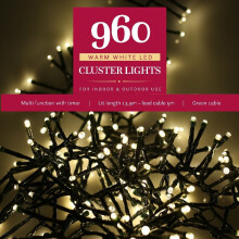 Noma 960 LED CLUSTER Lights : Multifunction : Plug-in with Timer : Warm White
