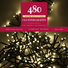 Noma 480 LED CLUSTER Lights : Multifunction : Plug-in with Timer : Warm White