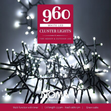 Noma 960 LED CLUSTER Lights : Multifunction : Plug-in with Timer : Bright White