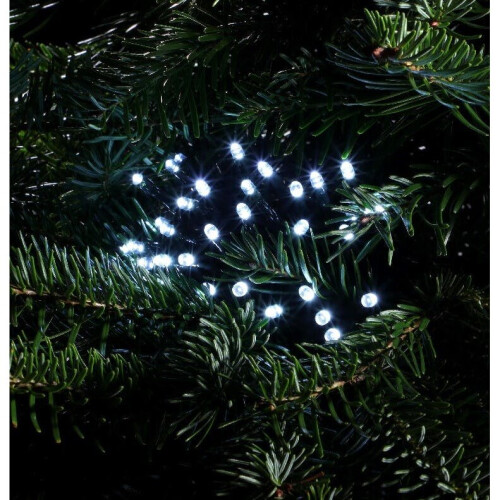 Noma 240 LED Christmas Tree Lights : Green Cable : Plug-in with Timer : Bright White 1