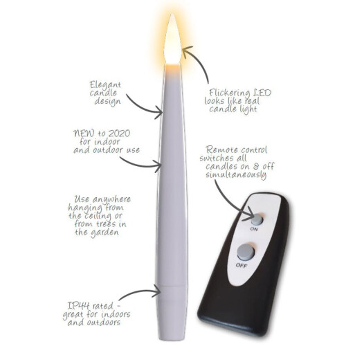 Noma Floating Magic LED Candles : Battery : Remote Control : Pack of 10 : White 2