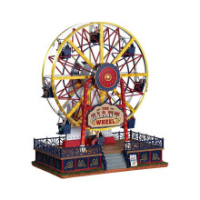 Lemax Large Animation Carnival The Giant Wheel - Plug-in 4.5V Adaptor Included, Lights, Music & Laughter, Revolving Wheel, 94482-UK