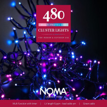 Noma 480 LED CLUSTER Lights : Multifunction : Plug-in with Timer : Pastel
