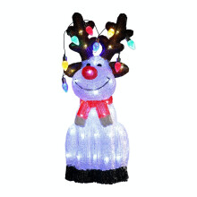 Light Up Acrylic Reindeer With Lights : Plug In with Timer : 54cm