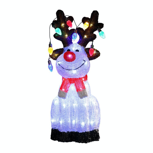 Light Up Acrylic Reindeer With Lights : Plug In with Timer : 54cm