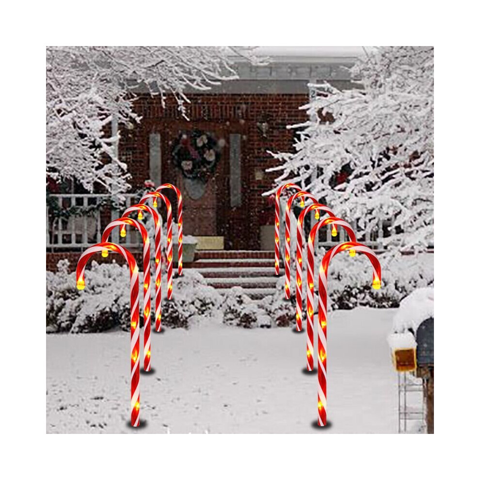 (Candy Cane) Pathway Solar Christmas Lights Snowflake Outdoor Yard Garden Xmas Outside Decor