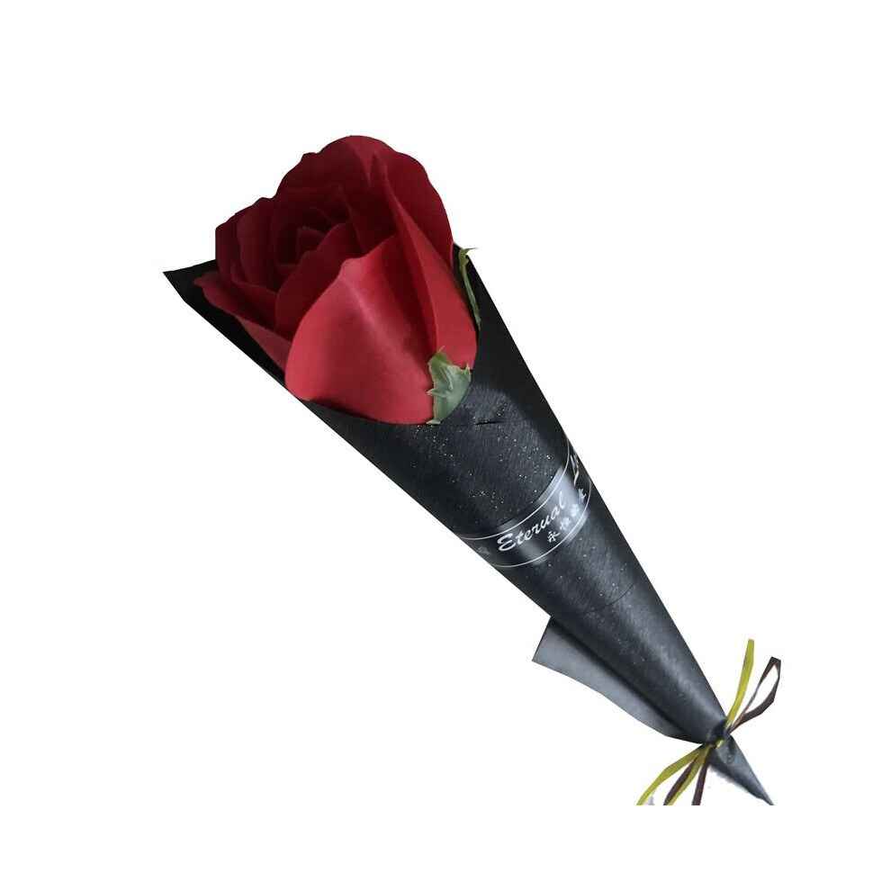 (Red-1Pcs) Artificial Rose Soap Flower Eternal Single Bouquet Home Party Wedding Decor Gift