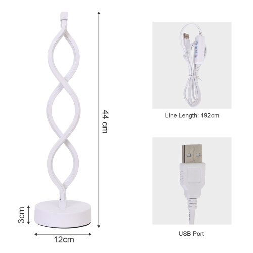 Καμπυλωτή μοντέρνα λάμπα γραφείου LED Dimmable Spiral Lights 3 χρωματικές λειτουργίες 2
