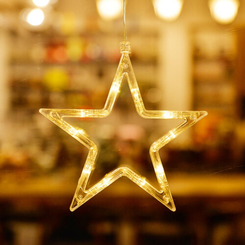 (Star) Christmas Suction Cup Hanging Fairy String Lights