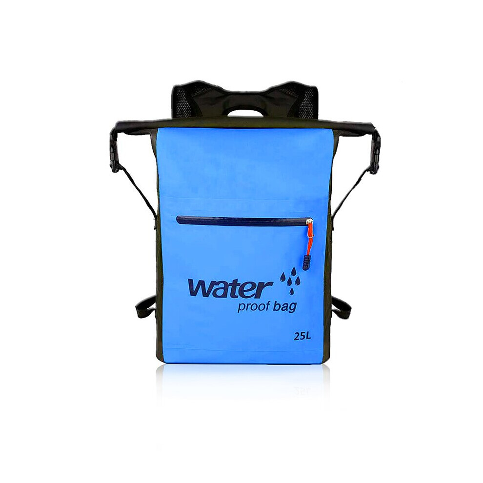 (Blue) 25L Waterproof Dry Bag Backpack Pvc Material