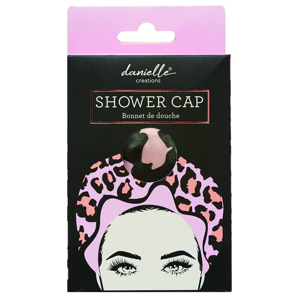 Danielle Creations Waterproof Pink Leopard Double Layer Hair Shower Cap