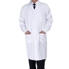 (MALE, M) Unisex White Lab Coat Men Women Medical Doctor Nurse Thicken Cotton Blend Coats