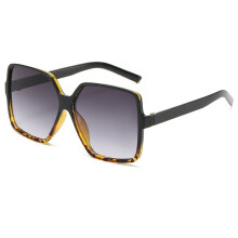 (Black+Leopard) Women Large Shield Oversized Square Sunglasses Shades Outdoor Glasses Eyewear