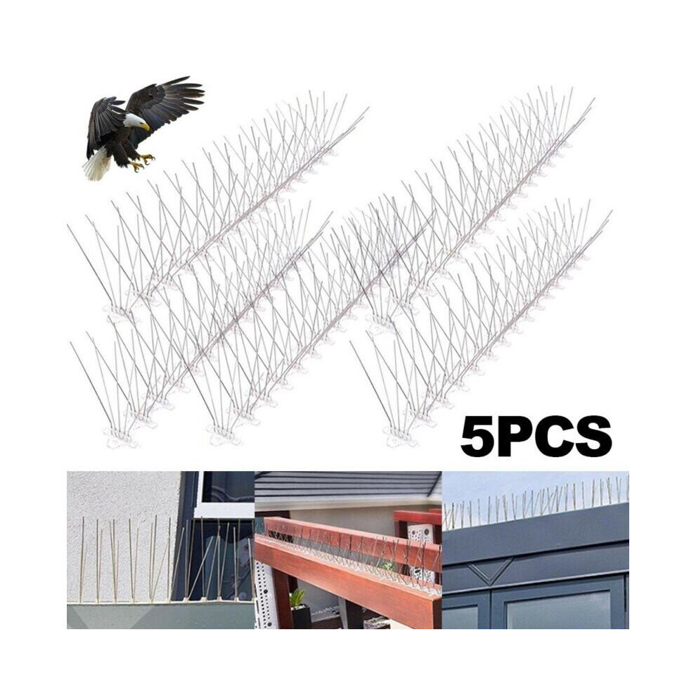 Bird Pigeon Steel Spikes Pest Control Aerial Deterrent Anti Repeller 5PCS 2.5m