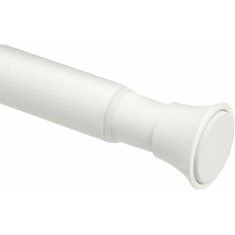 (White, 110 - 200cm) Telescopic Heavy Duty Extendable Curtain Rod
