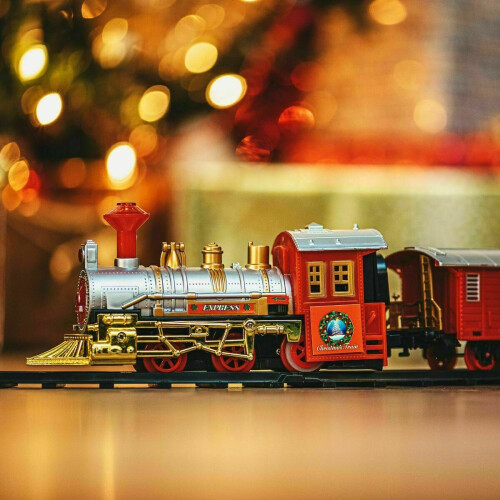 Christmas Train Set 14pcs Musical Sound Headlights Battery Optd Tree 1