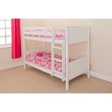 (White, No Mattress) 2ft6 Shorty Wooden Bunk in Grey White Caramel Natural