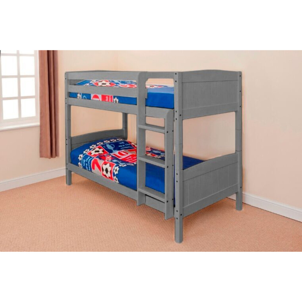 Comfy Living (, Tanya Mattress) 2Ft6 Shorty Wooden Bunk In White Caramel Natural Grey