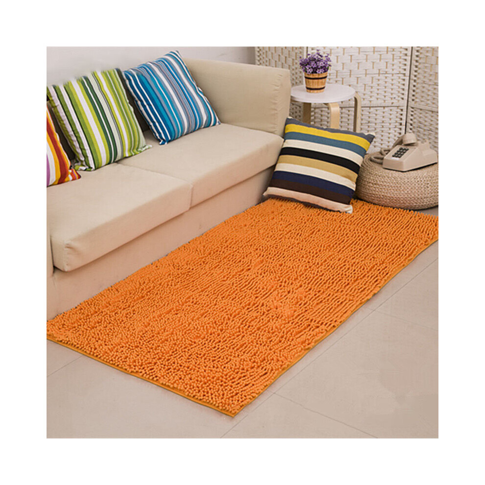 (Orange, 50*80cm/19.7*31.5in) Long Microfiber Shaggy Non Slip Absorbent Bath Mat Bathroom Shower Rugs Carpet