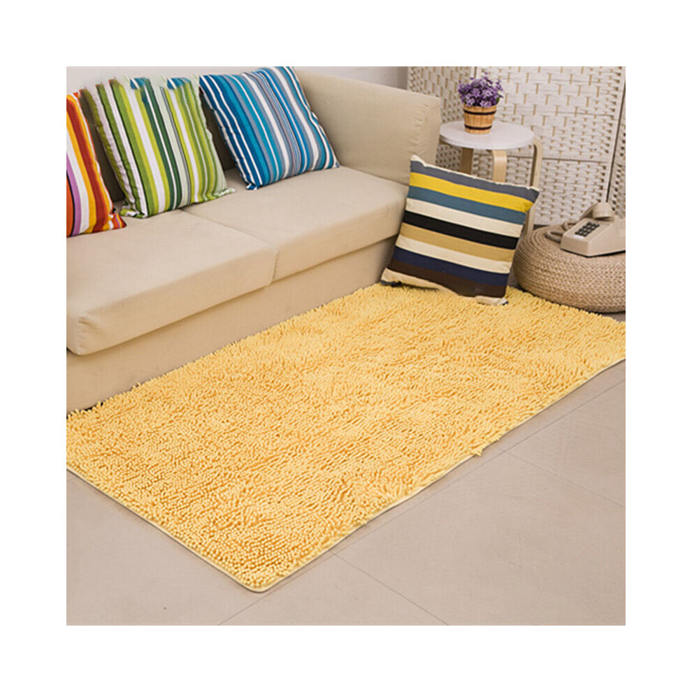 (, 60*90Cm/23.6*35.4In) Long Microfiber Shaggy Non Slip Absorbent Bath Mat Bathroom Shower Rugs Carpet Yellow